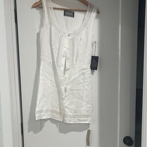 White Button Front Reformation Dress